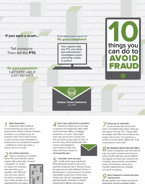 10 things you can do to avoid fraud